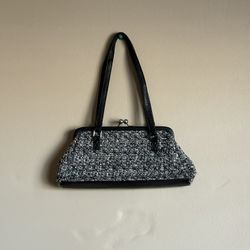 Small Black & White Tweed Handbag 