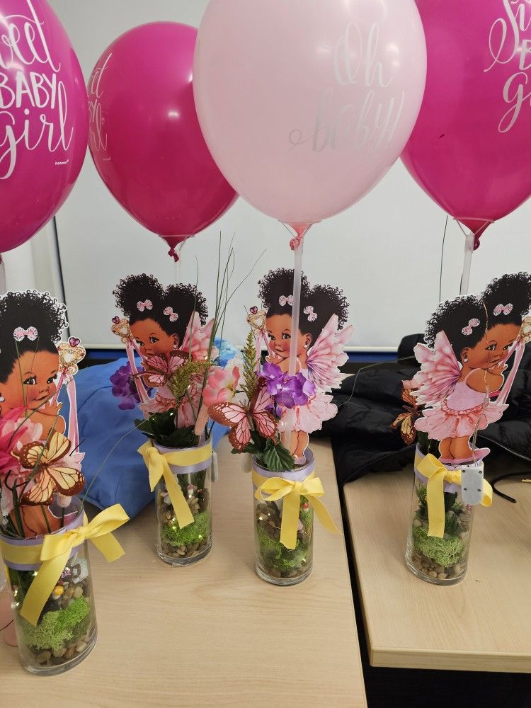 Beautiful Center Pieces For Baby Girl Baby Shower