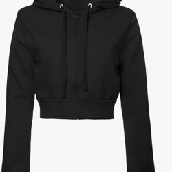 Cropped Zip Up Hoodie