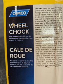 Wheel Chocks (4)  8" long x 4" tall. 4/set