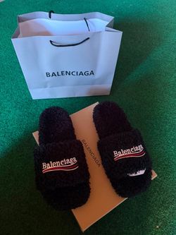 Balenciaga Furry Slide Sandals