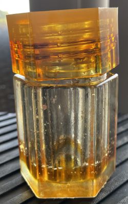 4”-tall Epoxy Honey-colored, Silver-glitter Jar