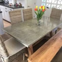 Dining table concrete top. Delivered