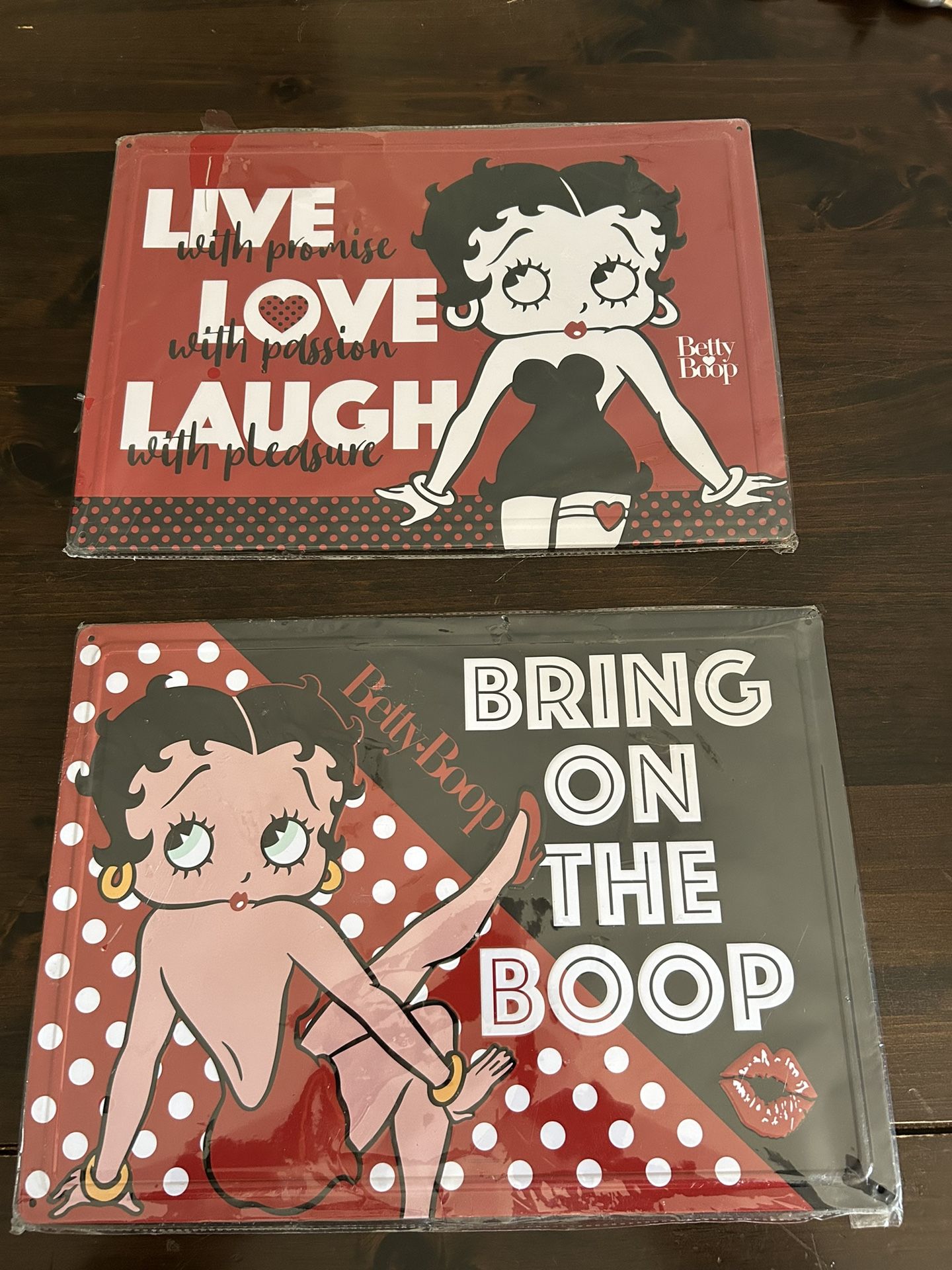 Betty Boop Large Metal Signage