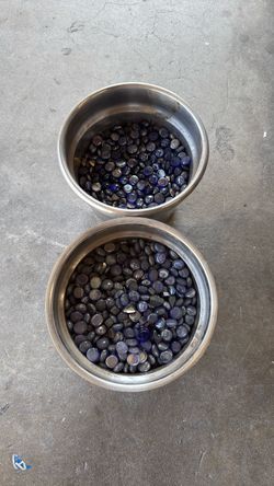 Blue fire glass beads