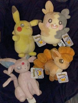Pokemon plush 30th anniversary pastel Pikachu morpeko Vulpix Espeon