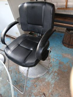 3 Black Leather SALON CHAIRS