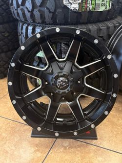 17x9 5x114 Fuel Maverick Rims Black Milled  -12 Offset 