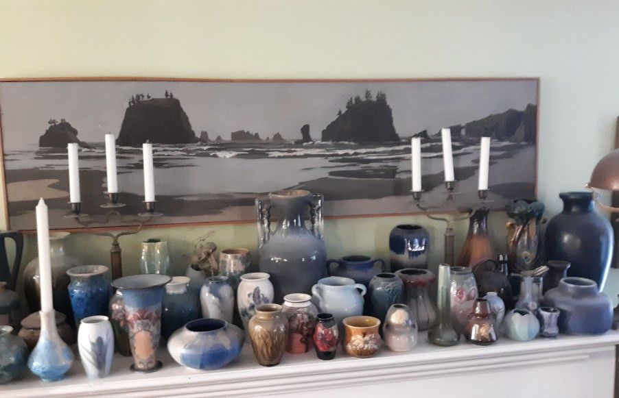 Antique Art Pottery Collection Rookwood Weller Tiffany Matte Glaze Gloss Crystalline Royal Copenhagen Roseville