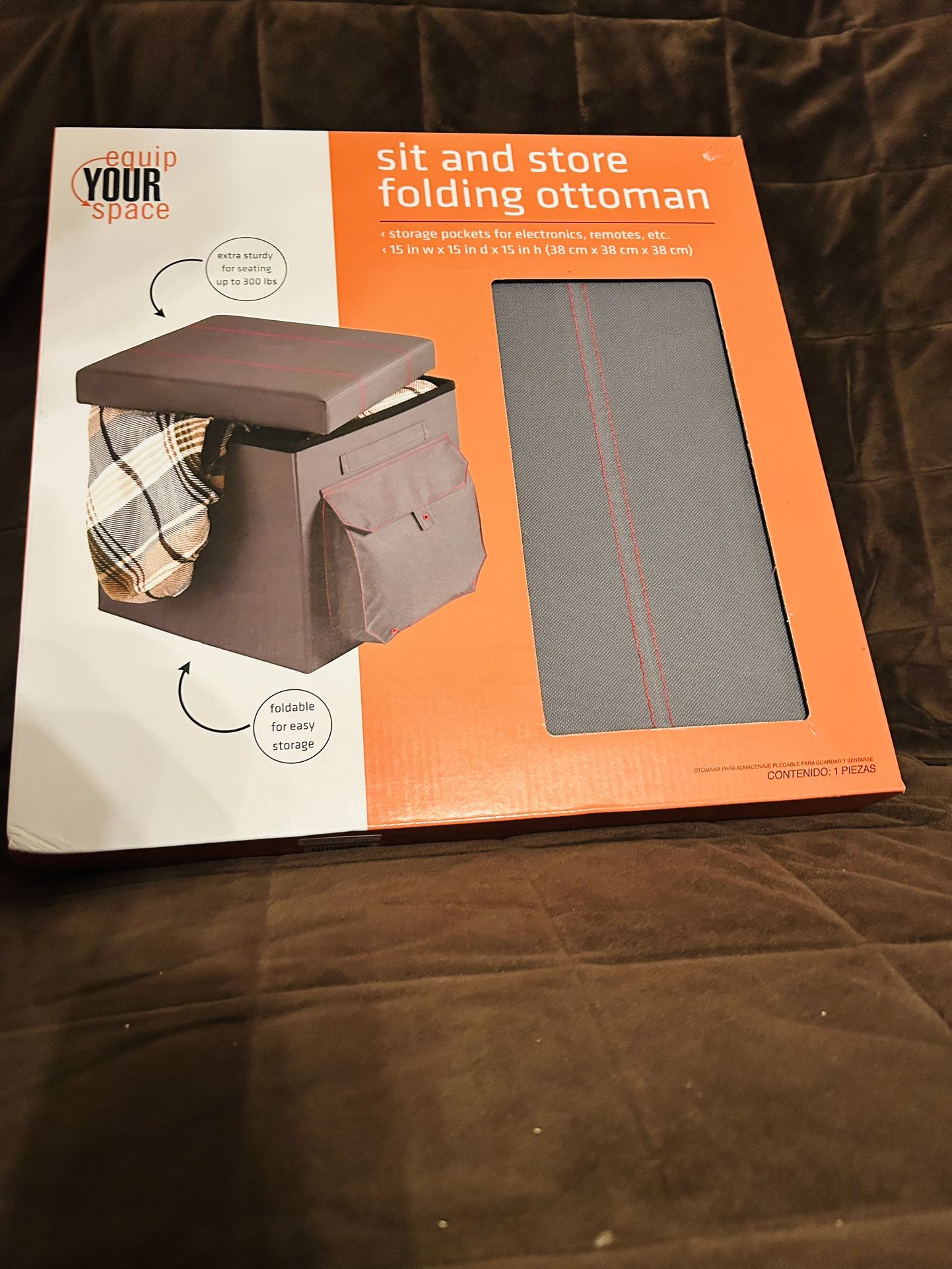 New Sit And Store Folding Ottoman