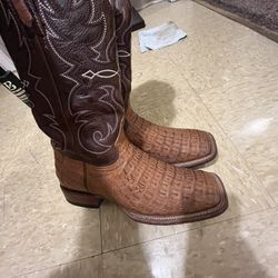 Genuine Leather Crocodile Boots (Men)