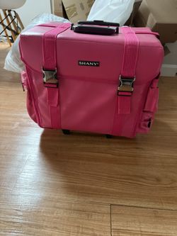 SHANY Pink Rolling Makeup Train Case – Professional Organizer with Drawers