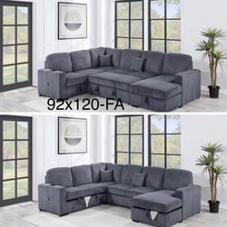 $650 sectional couch pull out bed with storage plus Chase storage usb