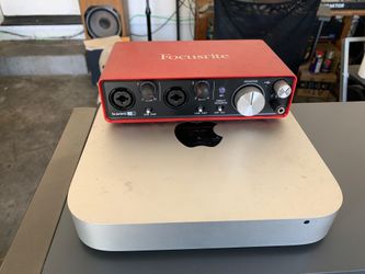 Mini Apple computer- with Ableton live and interface.