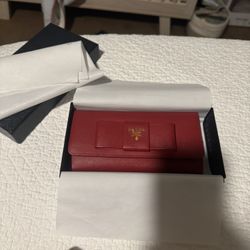 Prada Red Saffiano Lux Wallet