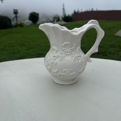 Shabby Chic/ French Country  Vintage White Pitcher