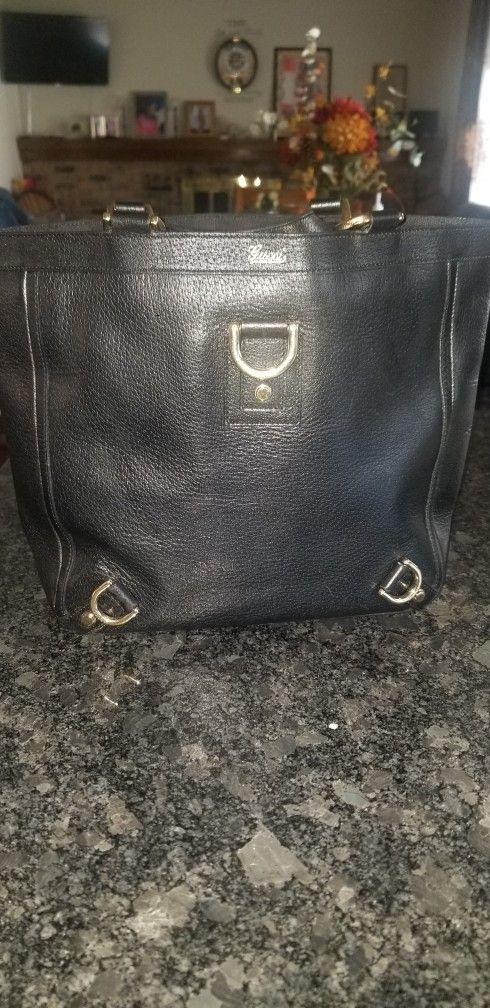 Authentic Used, But In Good Condition, Gucci Leather Tote Bag