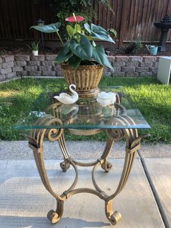 Beautiful Glass table top with iron frame