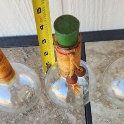 3 Vintage Glass Bottles With Lids