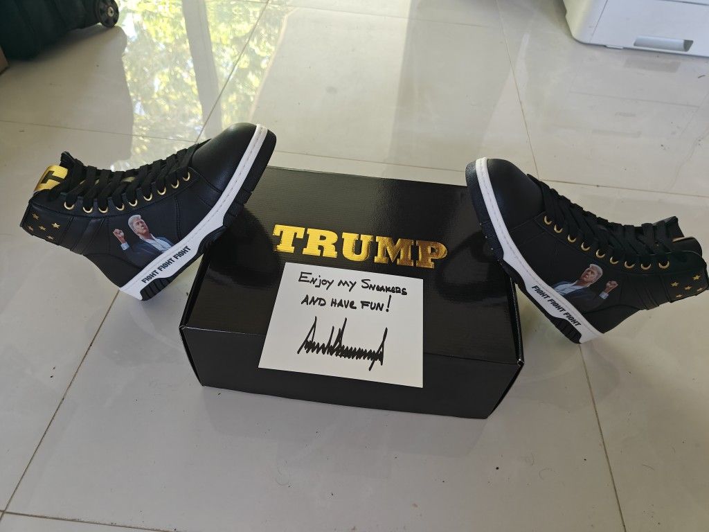 Men’s Donald Trump FIGHT FIGHT FIGHT High-Tops Black Shoe