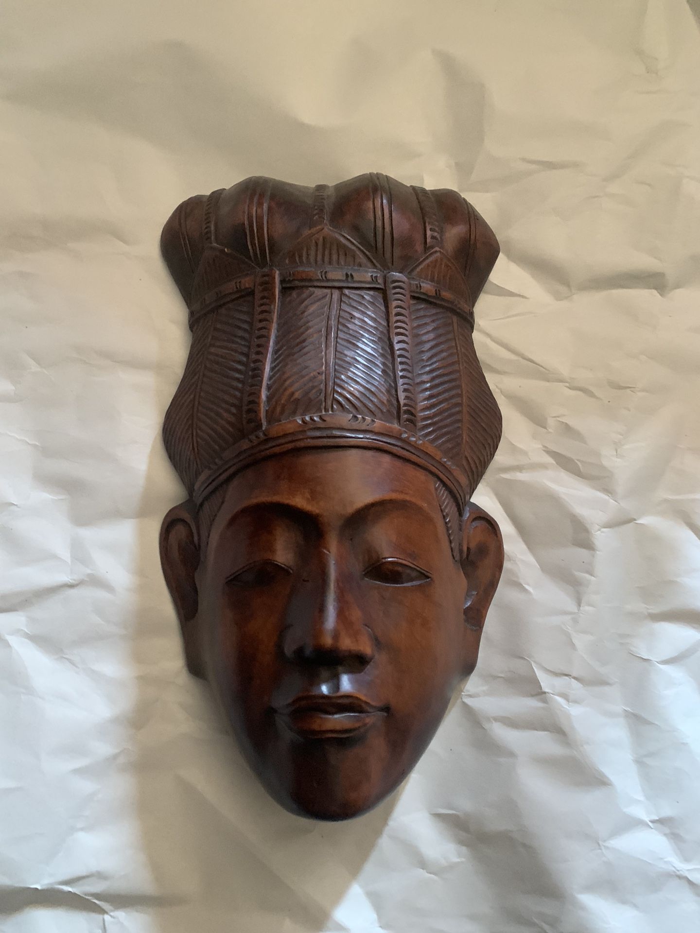Balinese Woman Face Hand Carved Solid Wood Mask BALI Wall...
