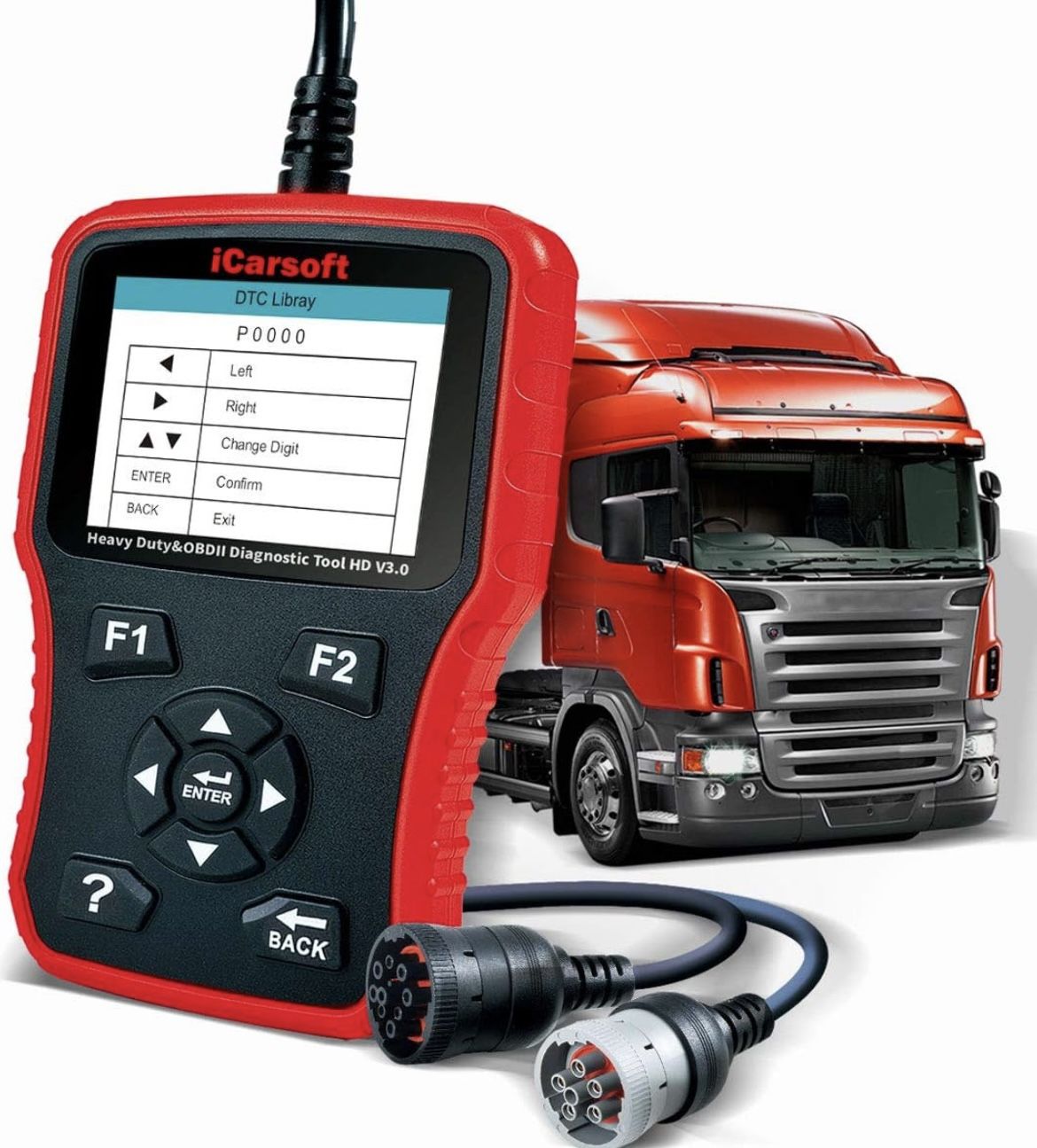 iCarsoft HD V3.0 Heavy Duty Diesel Truck Diagnostic Scanner Tool Code Reader Freightliner Cummins