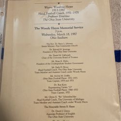 Woody Hayes Memorial Program 
