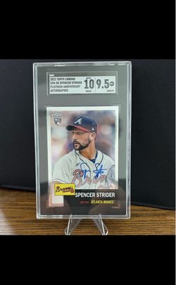 Topps 2022 Chrome Platinum Anniversary Spencer Strider RC Auto CPA-SS SGC 9.5/10