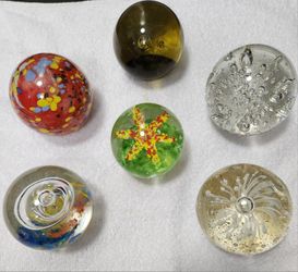 6- Glass Paperweights