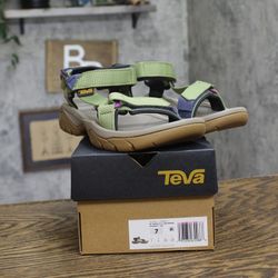 Nwt Teva 5 Strappy Open Toe Sandals Iguana Green Multi 7m