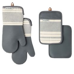 KITCHEN-AID, OVEN MITT SET, 4 PIECE SET, GREAT GIFT (28% OFF SALE)