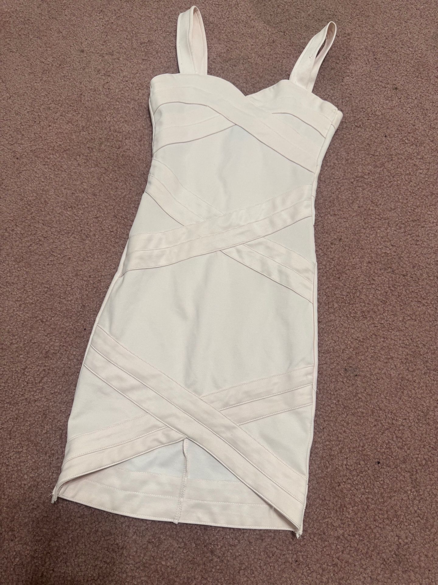 Small 2 peach pink short tank top dress cocktail evening stretchy y2k