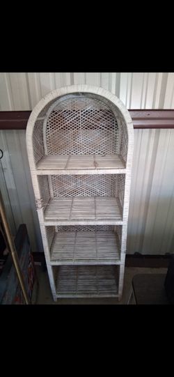 Vintage  boho chic arched-top wicker & Chair