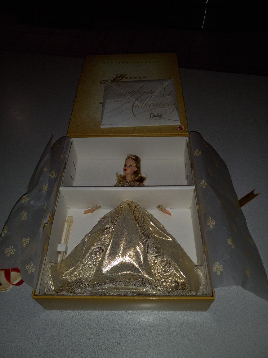 1998 LIMITED EDITION GOLDEN ANNIVERSARY BARBIE WITH CERTIFICATE NEW SEALED IN BOX