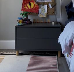 IKEA EKET 2-Drawer Nightstand / Storage Cabinet – Dark Gray