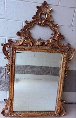 Baroque Style Gilt Framed Glass Mirror