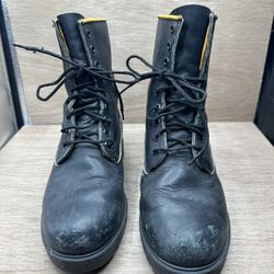 Vintage Knapp Men’s 8.5 Black Leather  Military Combat Work Boots Waterproof