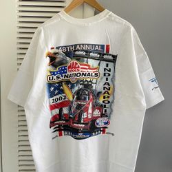 Vintage 2002 Deadstock NHRA 48th Annual US Nationals Drag Racing Funny Car Graphic T-shirt