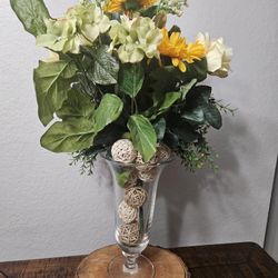 Flowers & Glass Vase 