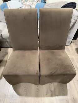 Brown Cloth Dining Chairs