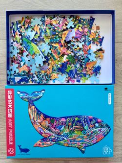 Whale Shaped Puzzle Toy  217 pieces Ocean Animal theme