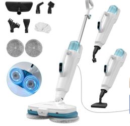 Steam & Scrub Mop with Dual Rotating Pads, Large Water Tank & Fast Heating – AS-CA053