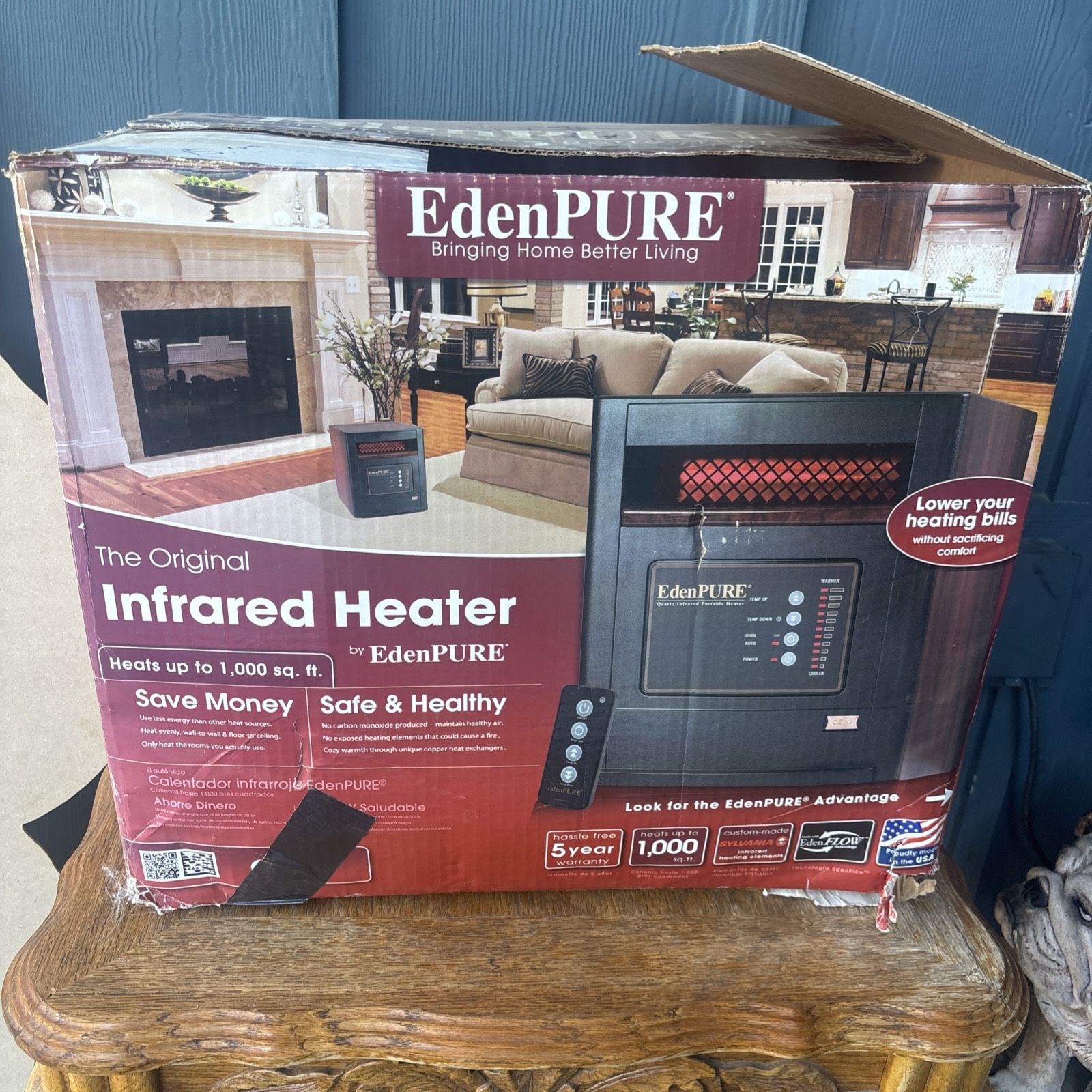 EdenPURE Gen4 A4643/RTL Quartz Infrared Portable Heater 1500 Watt No Remote