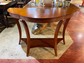 Scalloped Half Moon Accent Table