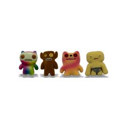 Fuggler 4-Pack Combo 2.5" Mini Monsters Hinged Felt Swirl Yellow