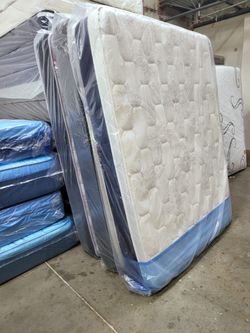 NEW QUEEN PILLOW TOP MATTRESS AND BOX SPRING -- Also Available In All Sizes.
