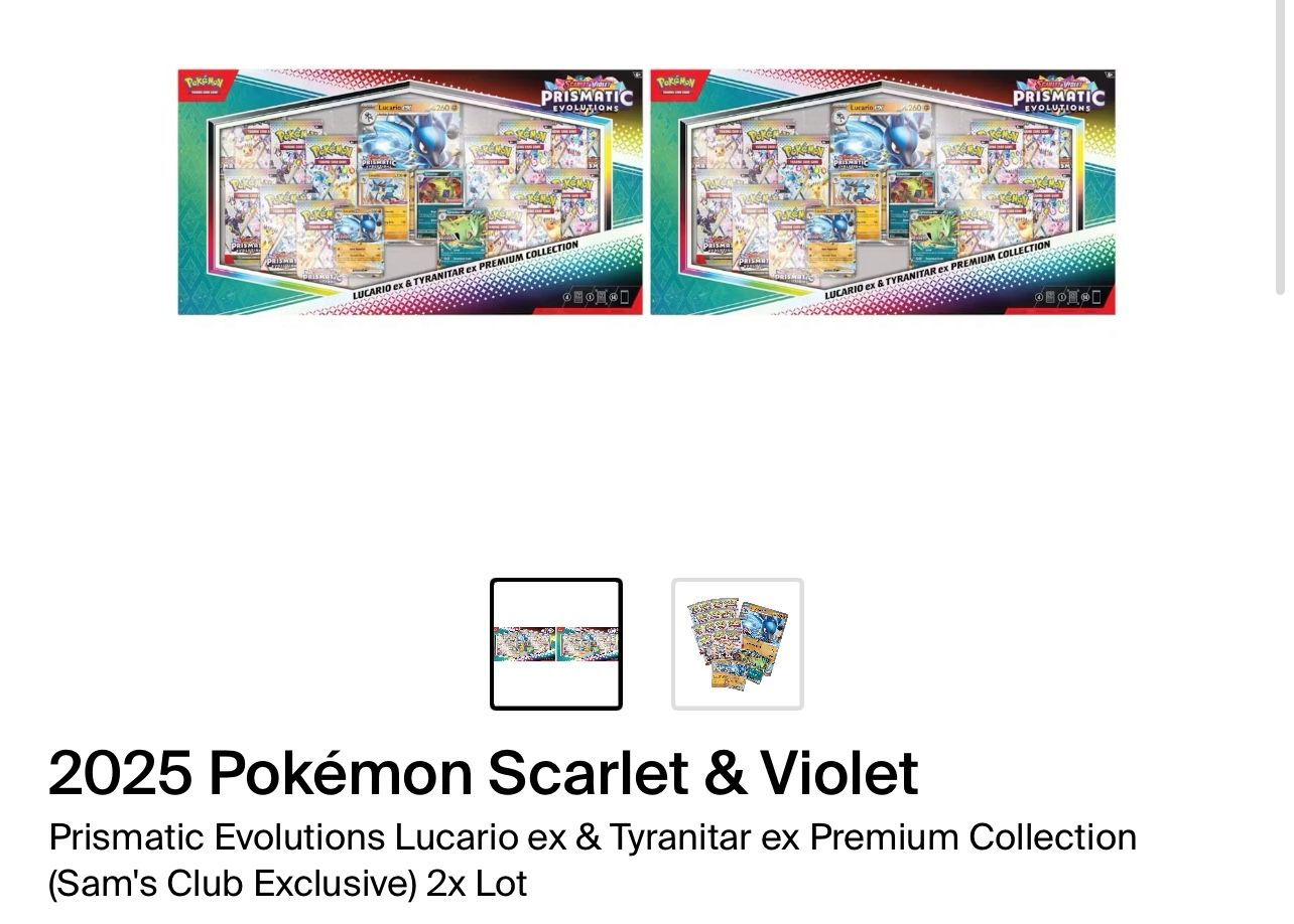 Pokemon Prismatic Evolutions Lucario EX and Tyranitar EX Premium Collection 2x