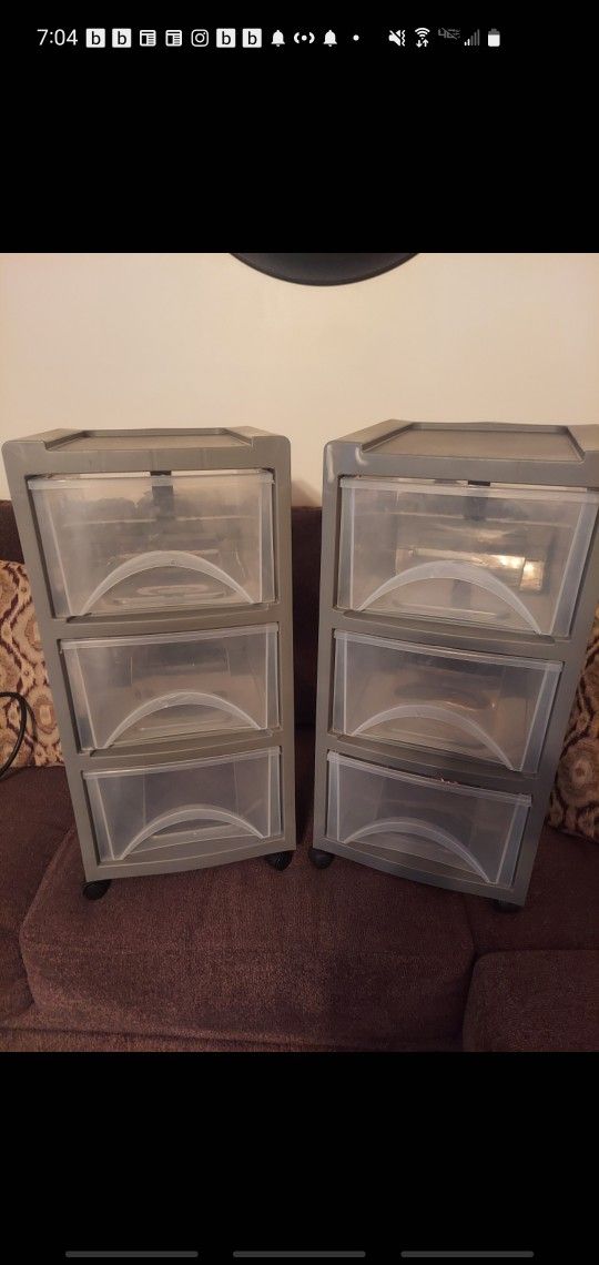 2 Matching Storage Containers On Wheels