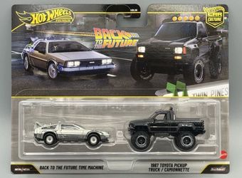 2026 Hot Wheels Premium Twin Pack Back To The Future Delorean 1987 Toyota Pickup