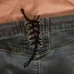 Bell Bottom Lace In Back Jeans🩵🩶